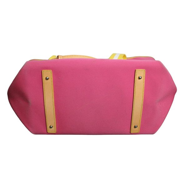 Large Cloth Pink and Yellow Dooney & Bourke Bag - Picture 3 of 8